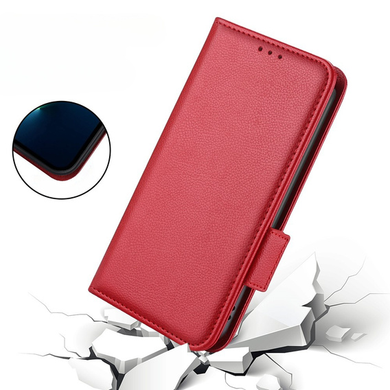 Etui z klapką do Nokia X30 5G, Wallet Litchi Magnet Case, czerwone