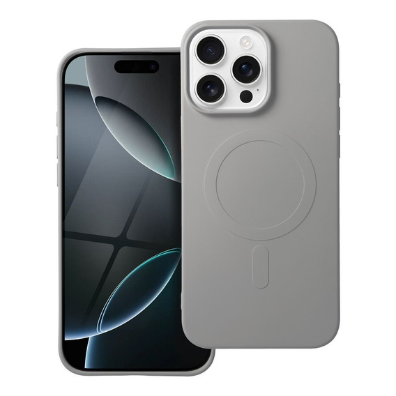 Etui do MagSafe ERBORD Silicone Mag Cover do iPhone 16 Pro Max, tytanowe + Szkło Hartowane 9H