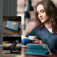 Etui do iPhone 17, ERBORD Vintage portfel z klapką, niebieskie