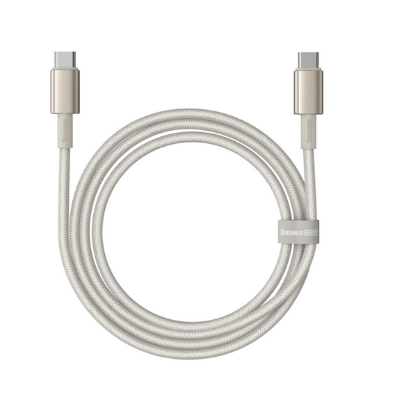 Baseus Tungsten Gold Kabel USB-C do USB-C 100W 1m – szybkie ładowanie, Titanium złoty
