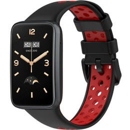 Pasek Silikonowy do Xiaomi Mi Band 7 Pro, Czarny / Czerwony