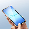 Etui do Samsung Galaxy A17 5G, Magnetic Dual Glass, przezroczyste ze złotymi rantami