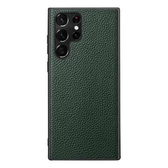 Skórzane Etui do Samsung Galaxy S23 Ultra, plecki nakładka, zielone