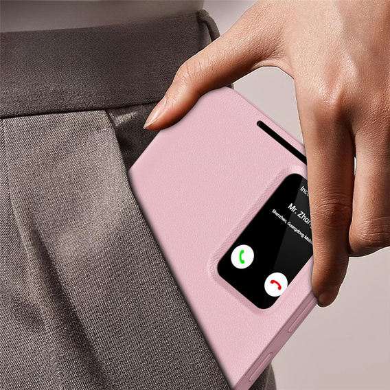 Etui do Samsung Galaxy S25 FE, Smart View Wallet, różowe