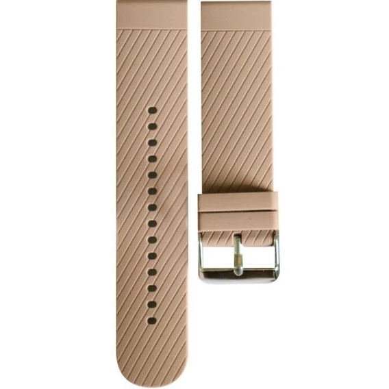 Pasek Silikonowy Uniwersalny 22mm, z poprzeczną linią, Brązowy