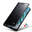 Etui z klapką CASEME do Samsung Galaxy S21 FE, Waxy Textured, czarne