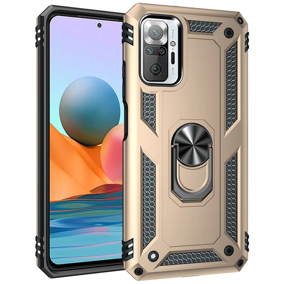 Etui pancerne do Xiaomi Redmi Note 10 Pro, Nox Case Ring, złote