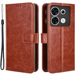 Etui z klapką do Infinix Zero 30 5G, Crazy Horse Wallet, brązowe