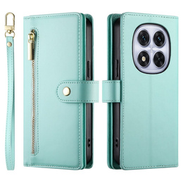 Etui z klapką do Xiaomi Redmi Note 14 Pro 5G / Poco X7 5G, Wallet Zipper Pocket, zielone