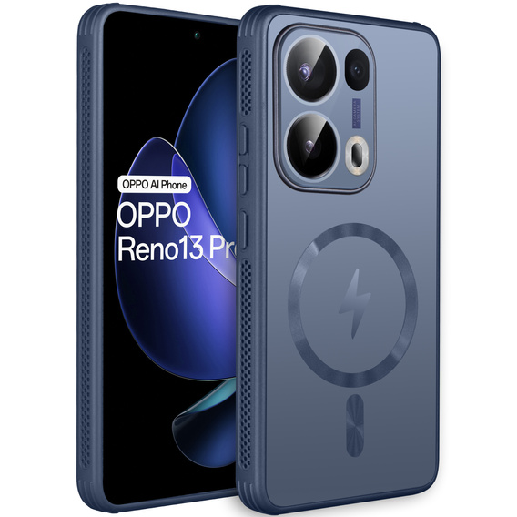 Etui do Oppo Reno 13 Pro, MagSafe, niebieskie
