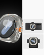 2w1 Etui + Szkło Hartowane do Samsung Galaxy Watch 7 40mm, Tytanowe złoto
