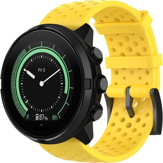 Pasek Silikonowy do Suunto 9 24mm - Żółty