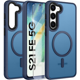 Etui do Samsung Galaxy S21 FE, do MagSafe, ERBORD Matt Case, granatowy + Szkło na ekran