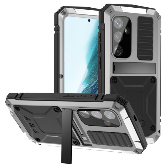Etui pancerne do Samsung Galaxy S25+ Plus, R-JUST, srebrne