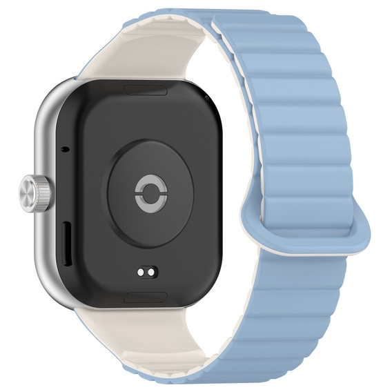 Pasek Silikonowy do Xiaomi Redmi Watch 4 / Xiaomi Smart Band 8 Pro / Xiaomi Smart Band 9 Pro, Niebieski/Beżowy