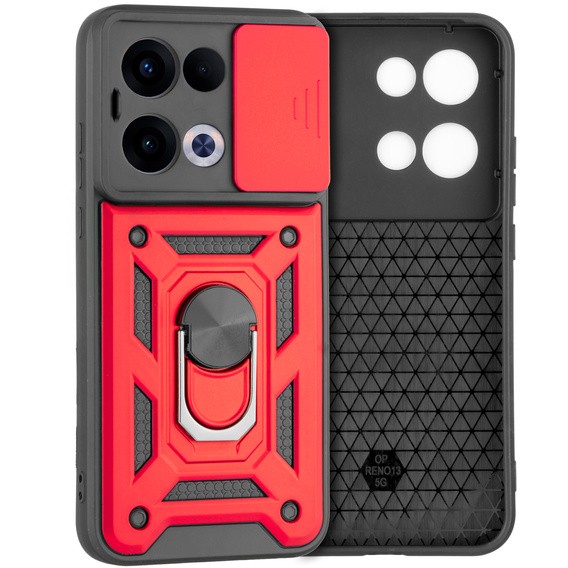 Etui pancerne do Oppo Reno 13, CamShield Slide, czerwone