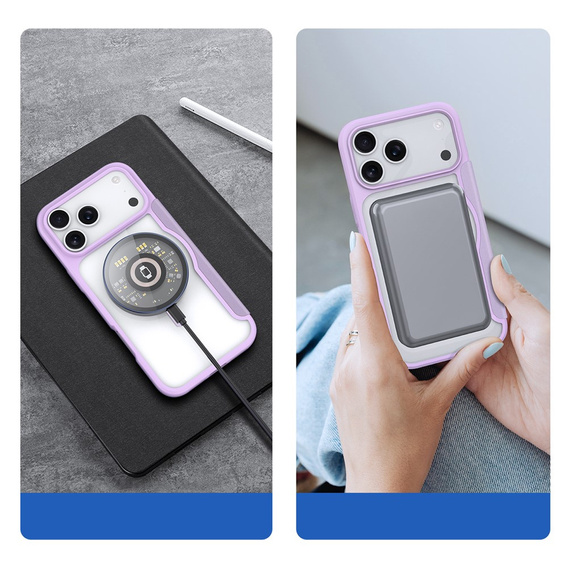Etui z klapką Dux Ducis do iPhone 17 Pro Max, Skin X Pro, do MagSafe, fioletowe