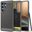 Etui Spigen do Samsung Galaxy S25 Ultra, Rugged Armor, szare + Szkło Hartowane 9H