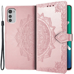 Etui z klapką do Motorola Moto E32 4G, Mandala, różowe