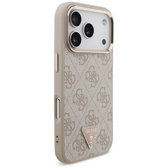 Etui GUESS do iPhone 17 Pro, 4G Triangle Logo MagSafe, różowe