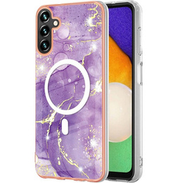 Etui do Samsung Galaxy A54, do MagSafe, Marble, fioletowe