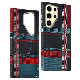 Etui do Samsung Galaxy S24 Ultra, Carbon Fiber MagSafe, niebieskie / czerwone