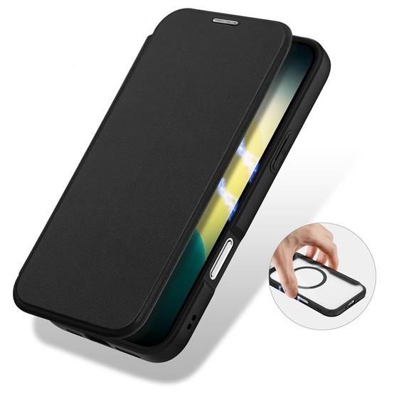 Etui z klapką Dux Ducis do iPhone Air, Skin X Pro, do MagSafe, czarne