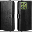 Etui z klapką do Motorola Edge 70, Crazy Horse Wallet, czarne