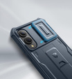Dexnor wytrzymałe etui do Samsung Galaxy S25 Edge z osłoną kamery i podstawką - granatowe