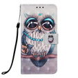 Etui Wallet do Samsung Galaxy A50/A30s, Light Spots Decor, Owl on the branch