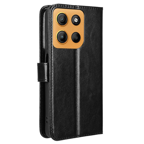 Etui z klapką do Motorola Moto G15 / Motorola Moto G15 Power, Crazy Horse Wallet, czarne