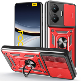Etui pancerne do Xiaomi Poco F7, CamShield Slide, czerwone