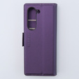 Etui do Samsung Galaxy Z Fold 5 5G, ERBORD Glossy Litchi, portfel z klapką, fioletowe