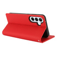 Etui z klapką do Samsung Galaxy S25, Litchi Skin Grain, czerwone