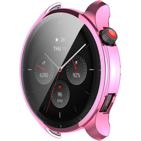 2w1 Etui z osłoną na ekran do Amazfit GTR 4 46mm, Różowe