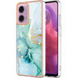 Etui ochronne do Motorola Moto G24 / G24 Power / G04, Marble Slim Case, zielone