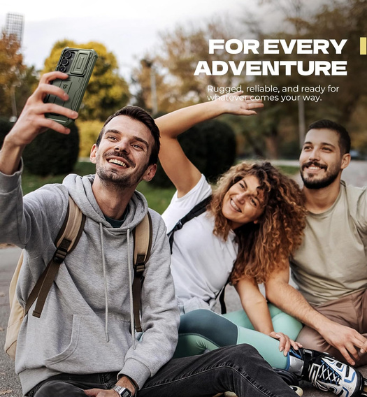 Etui pancerne do Samsung Galaxy S25 FE, Dexnor Full Body (Two Frames), zielone