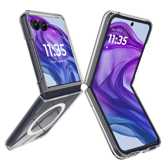 Etui przezroczyste do Motorola Razr 60 Ultra – TPU + akryl, kompatybilne z MagSafe