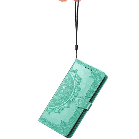 Etui z klapką do Motorola Edge 50 Pro, Mandala, zielone