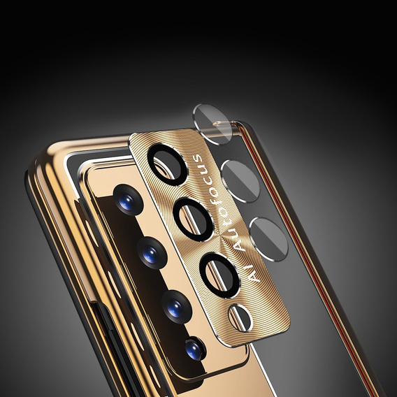 Etui ze szkłem do Samsung Galaxy Z Fold 4 5G, Premium Alloy, Gold / Black