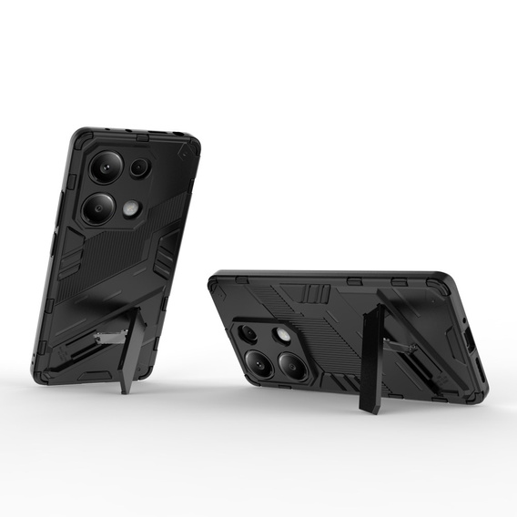 Etui do Xiaomi Redmi Note 13 Pro 4G / Xiaomi Redmi Note 14S / Xiaomi Poco M6 Pro 4G, Military kickstand, czarne