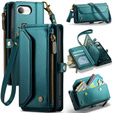 Etui CASEME do iPhone 16e RFID Leather Wallet, RFID Leather Wallet, z paskiem na ramię, zielone