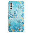 Etui z klapką do Samsung Galaxy A05s, Wallet, Butterflies niebieskie