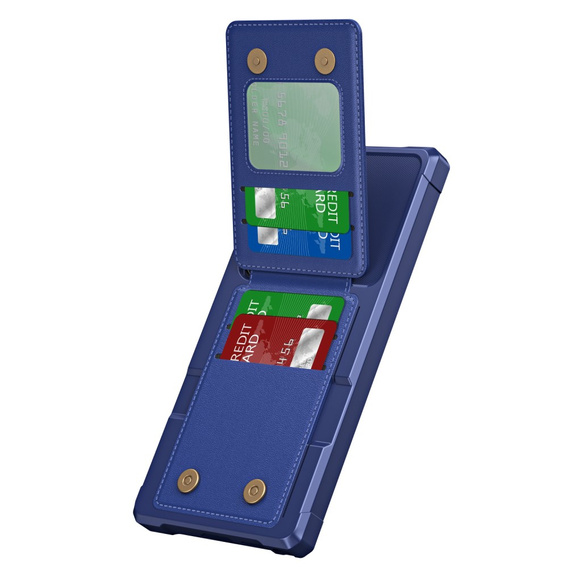 Etui do Samsung Galaxy S25 Ultra, Card Holder Kickstand, granatowe