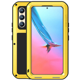 Etui Love Mei do Samsung Galaxy S22, pancerne ze szkłem, żółte