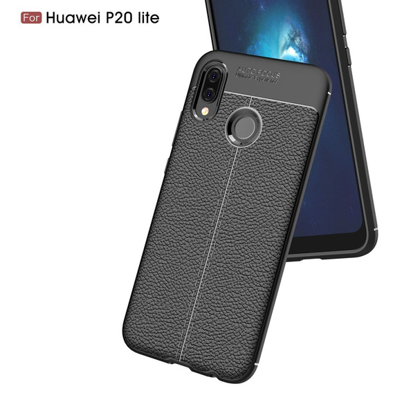 Czarne Etui Football Grain TPU Case do Huawei P20 Lite