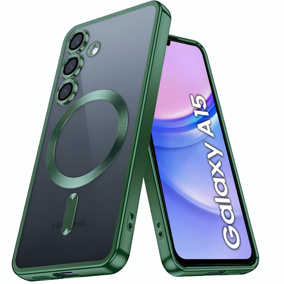 Etui do Samsung Galaxy A15 4G/5G, Electro MagSafe, zielone + Szkło na ekran