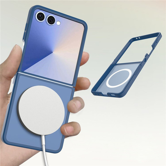 Etui do Samsung Galaxy Z Flip7 z ergonomicznymi osłonami przycisków i wycięciami, niebieskie