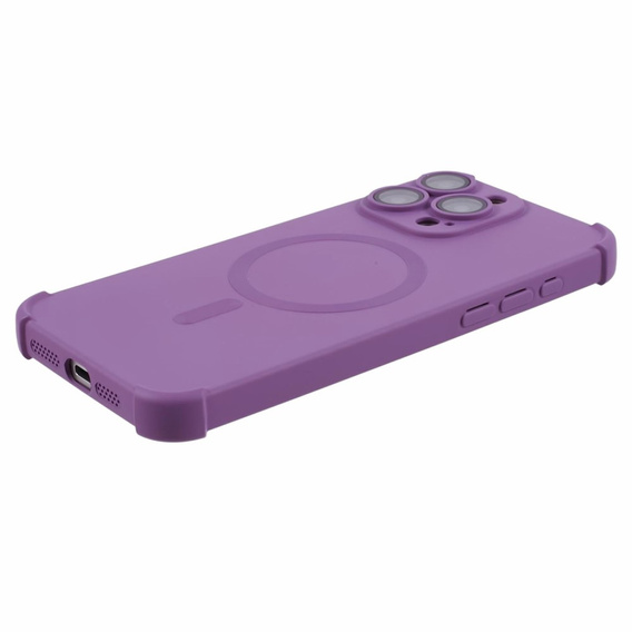 Etui silikonowe do iPhone 15 Pro Max, Magnetic, do MagSafe, fioletowe