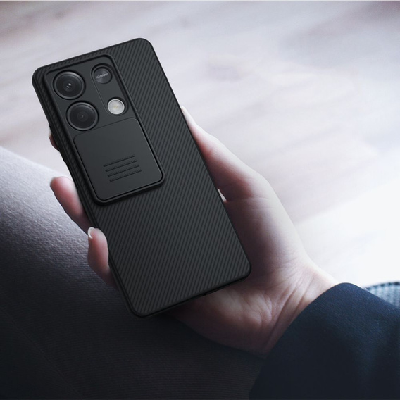 Etui do Xiaomi Redmi Note 13 5G, pancerne Nillkin, CamShield Pro, czarne + 2x Szkło hartowane 